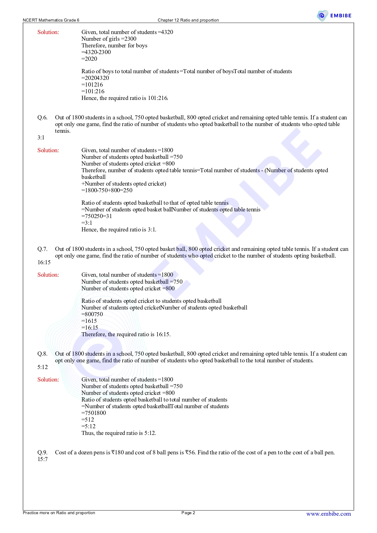 Exercise 12.1 Class 6 Maths